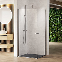 Душевая перегородка из стекла с распашными дверями