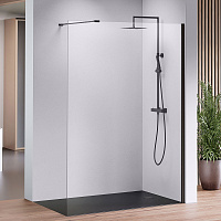 Стеклянная стационарная перегородка в душевую